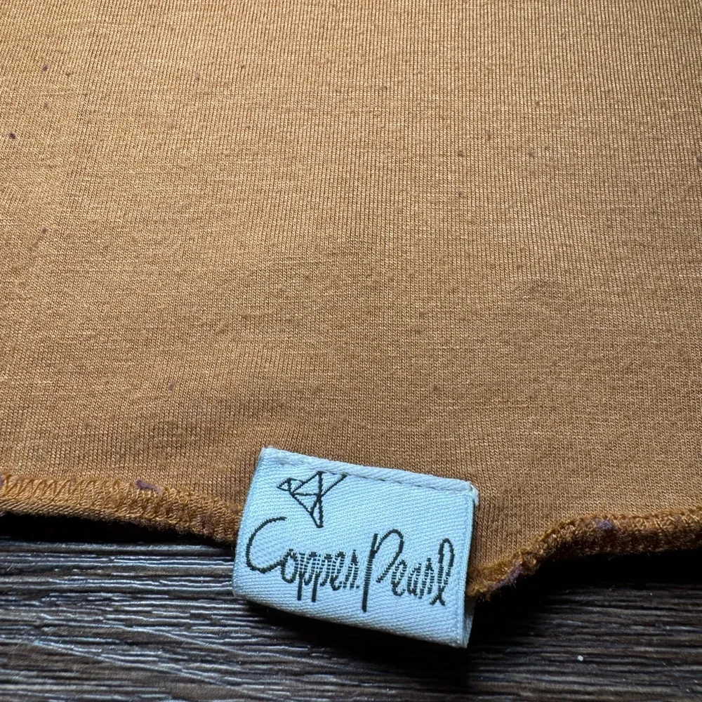 Copper Pearl 45 x 45 camel knit swaddle Blanket